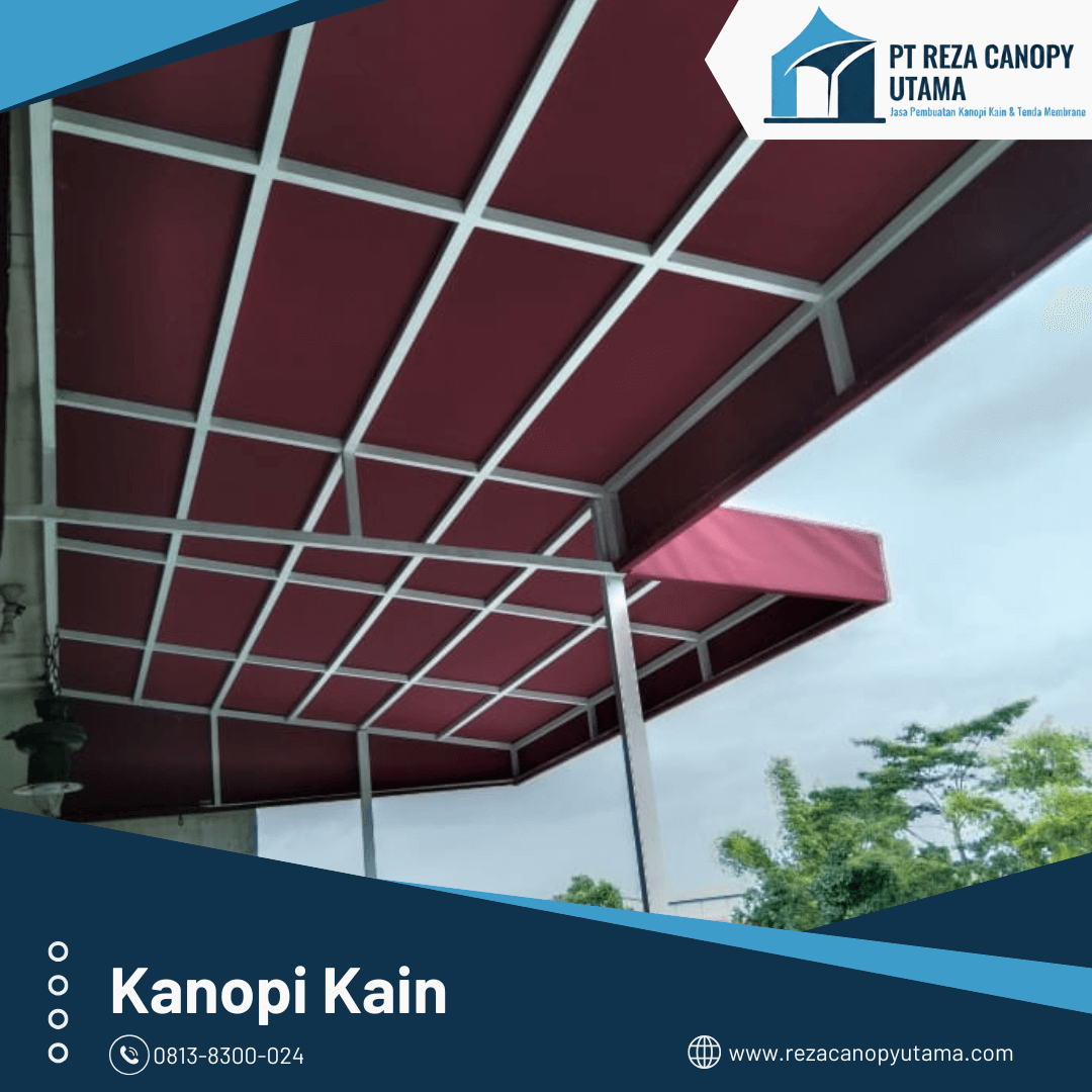 Kanopi Kain merah maroon